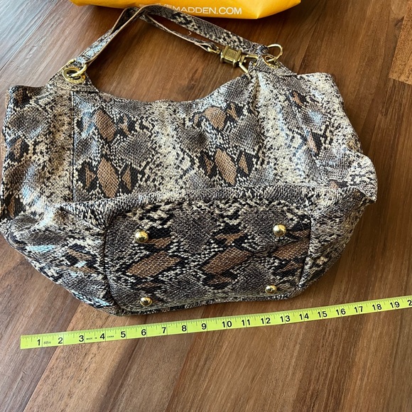 STEVEN by Steve Madden Vegan Python Snakeskin Large Hobo Bag! - Picture 10 of 12